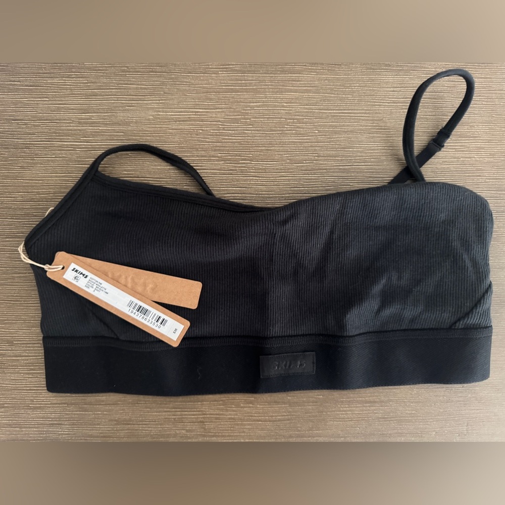 BRAND NEW SKIMS COTTON RIB SCOOP BRALETTE